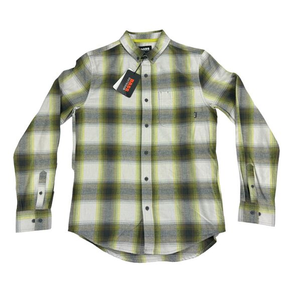 Bass Outdoor Other - Bass Outdoor Mens Flannel Expedition Plaid Stretch Button Down Shirt Green S